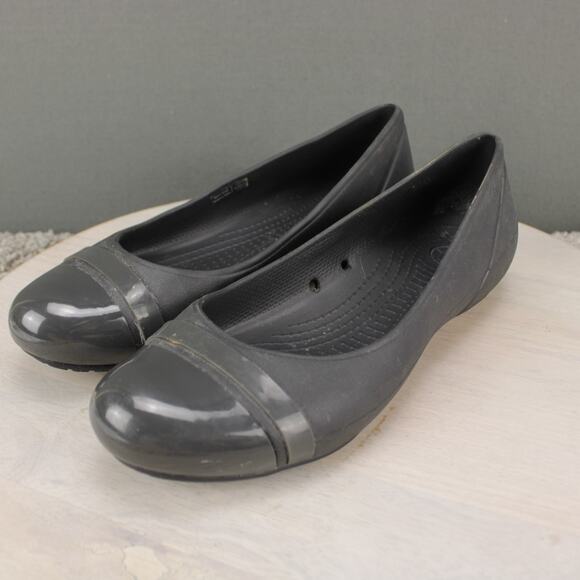 Crocs Ballet Flats Slip On Comfort Womens 9 Gray Casual Shoes - Picture 4 of 9